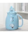 3D Cute Cat Ceramic Coffee Mugs + Phone Holder - TIG-MUG-01-BU