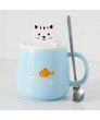 3D Cute Animal Ceramic Coffee Mugs + Mobile Phone Holder - TIG-MUG-02-LB