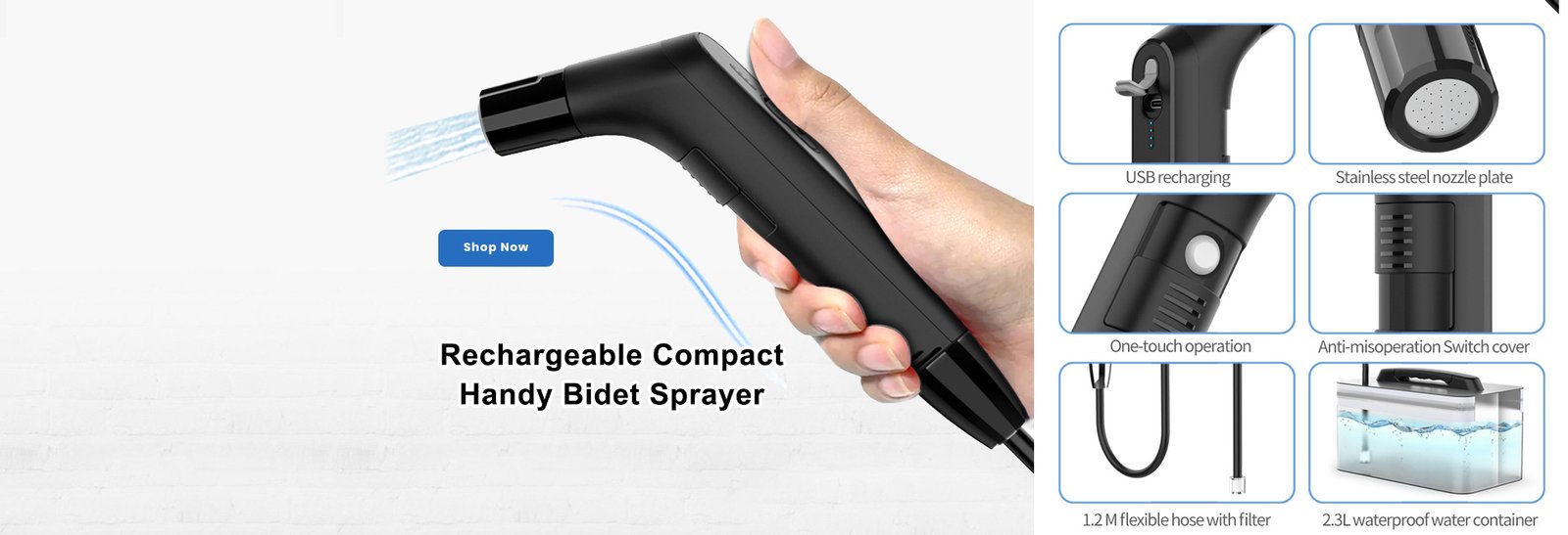 Compact Handy Bidet Sprayer - TIG-BID-01-BK