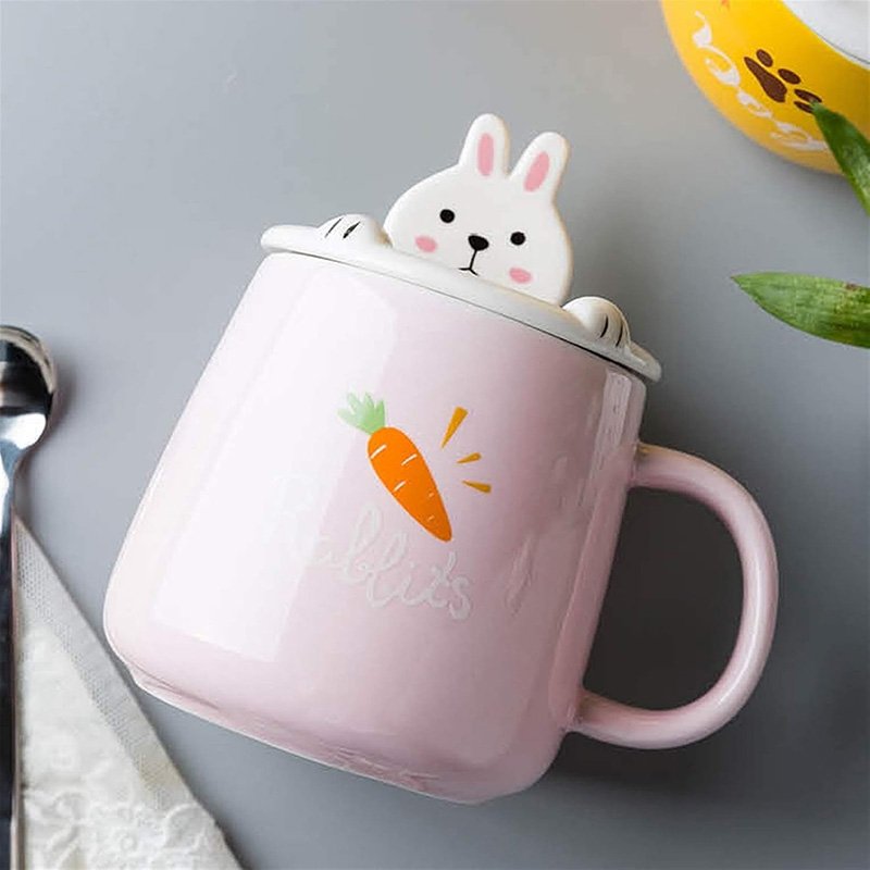 3D Cute Animal Ceramic Coffee Mug + Mobile Phone Holder