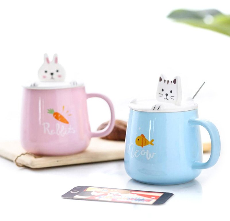 3D Cute Animal Ceramic Coffee Mug + Mobile Phone Holder